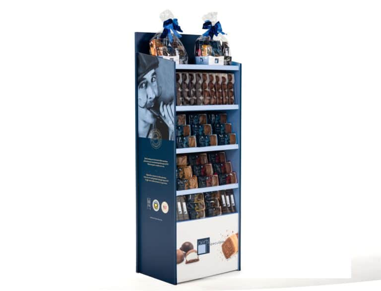 Ein Produktdisplay aus Pappe
